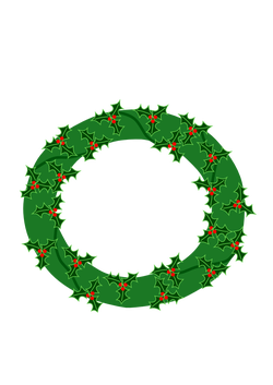 evergreen wreath with large holly 01