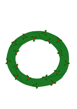 wreath of evergreen with red berries 01