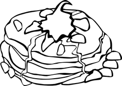 pancakes berries bw