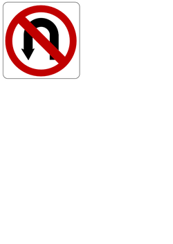 no u turn sign 01